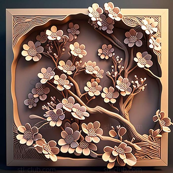 3D model cherry blossoms (STL)